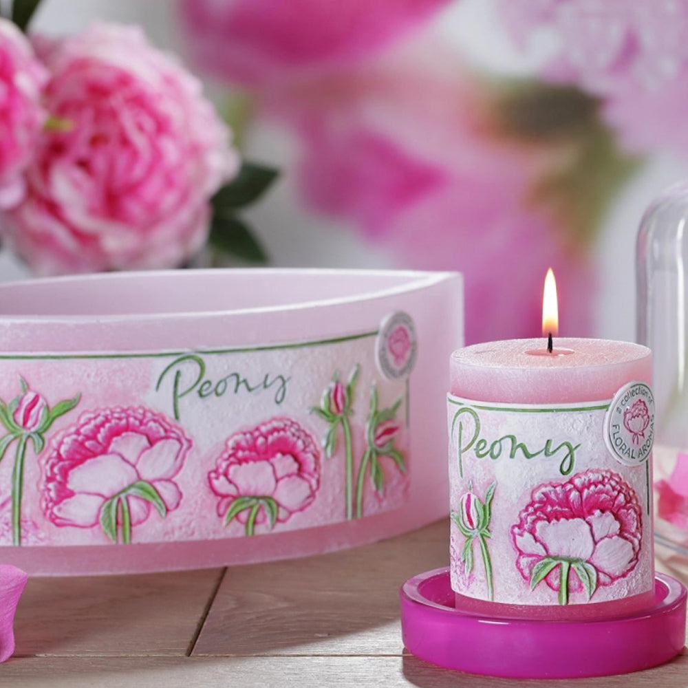 Vela Pilar Peony 70x90mm Branca 51h
