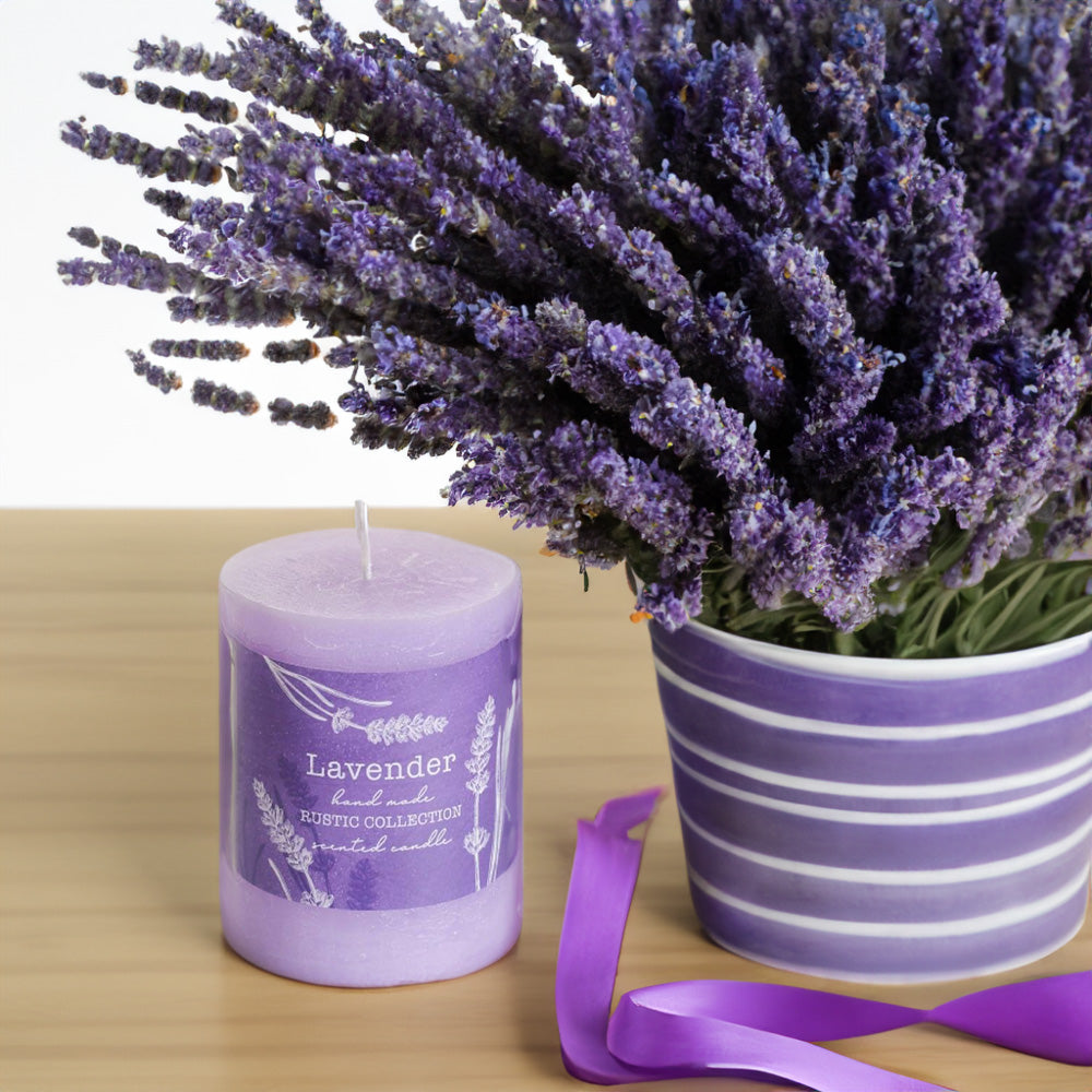 Vela Pilar Rustic 70x90mm Lavanda 51h