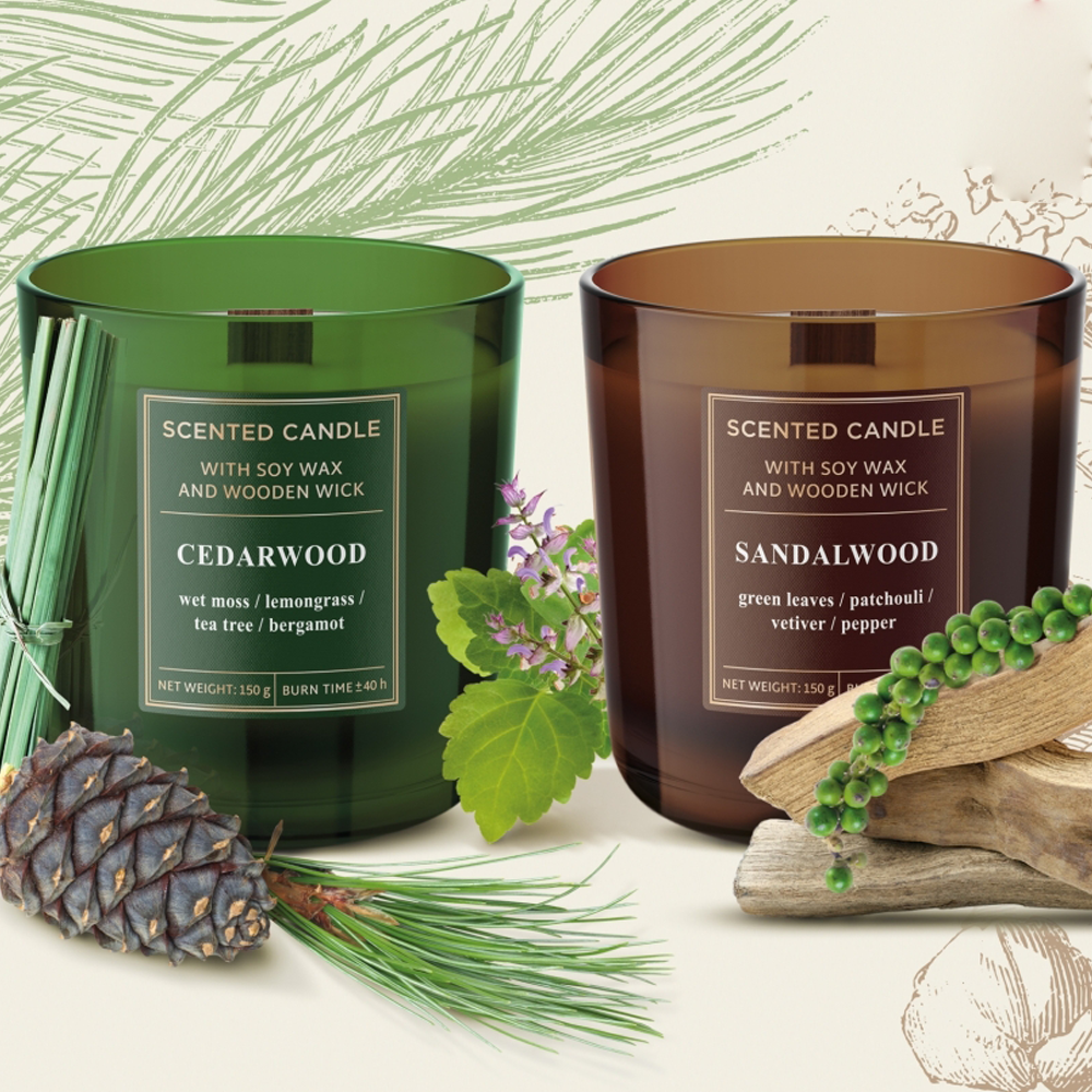 Vela Copo Aromático Wood Sandalwood 40h