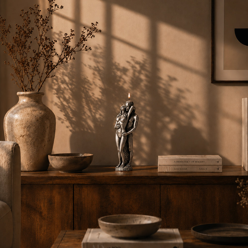 Vela Figura Casal 285mm Prateada