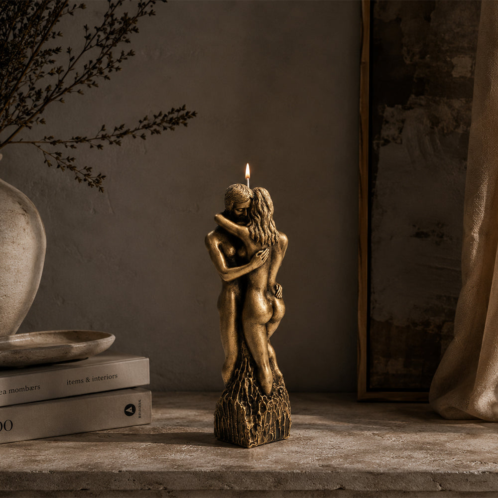 Vela Figura Casal 250mm Dourada 11h