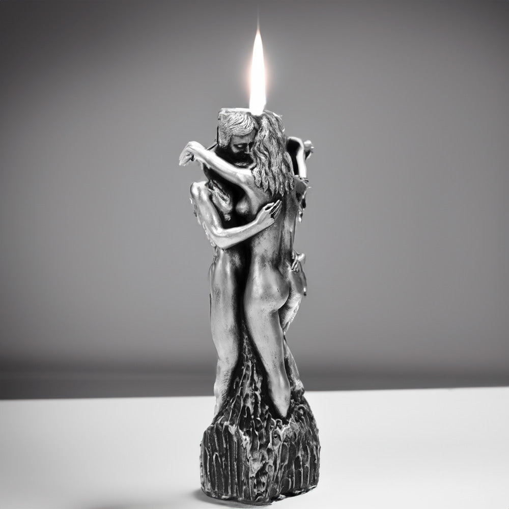 Vela Figura Casal 250mm Prateada 11h