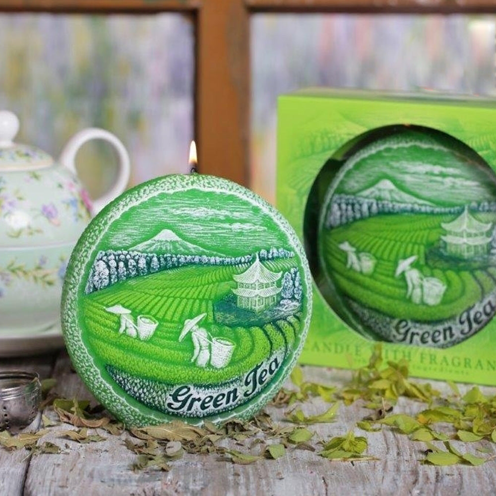 Vela Disco 130mm Chá Verde 44h