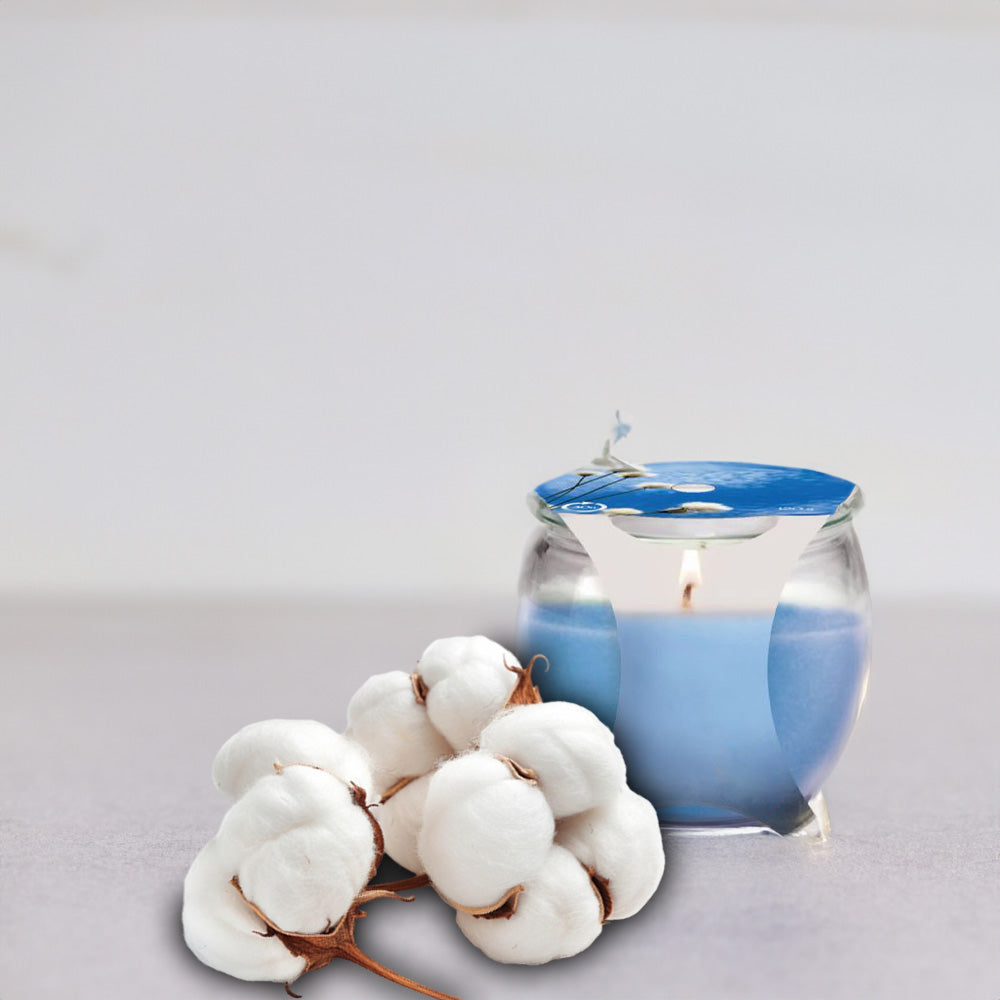 Vela Copo Aromático Flor de Algodão 30h