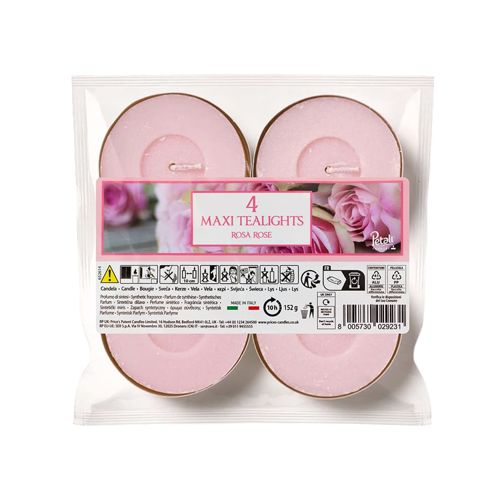 Vela Maxi Tealight Aromático Pack.4 Rosa 10h