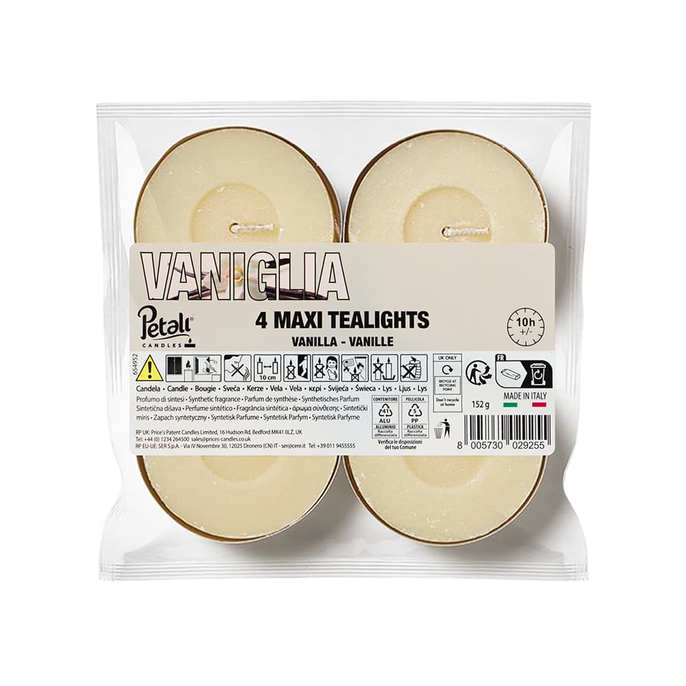 Vela Maxi Tealight Aromático Pack.4 Baunilha 10h