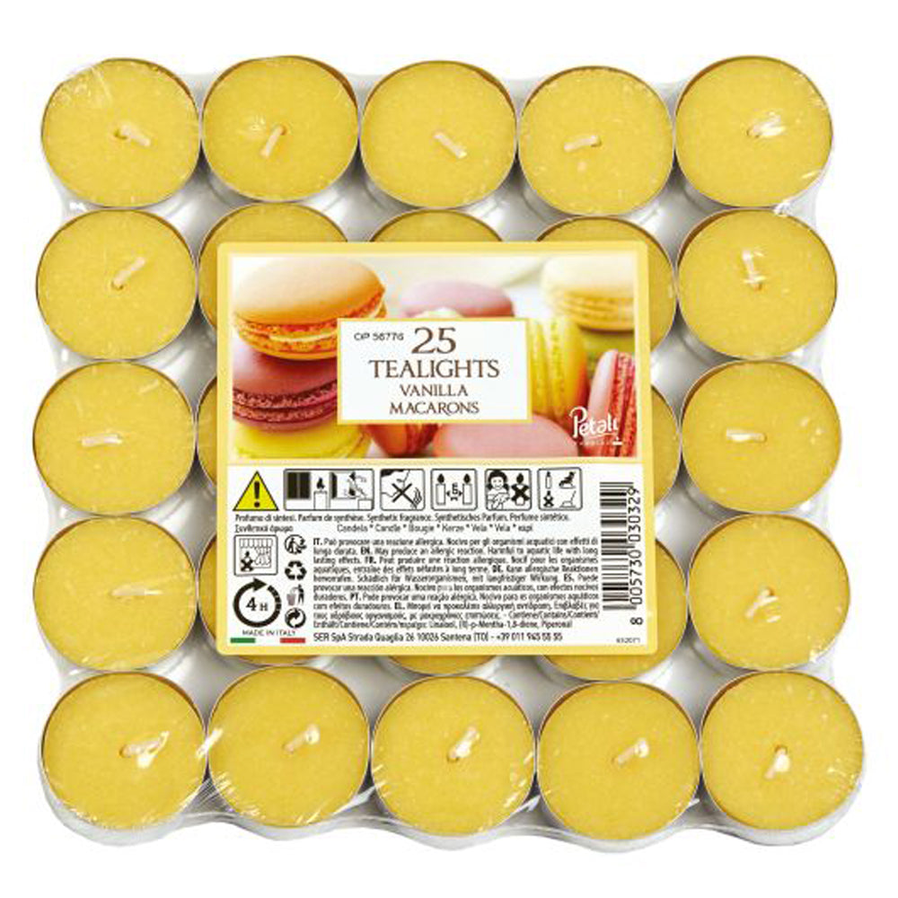 Vela Tealight Aromático Pack.25 Baunilha & Macarons 4h