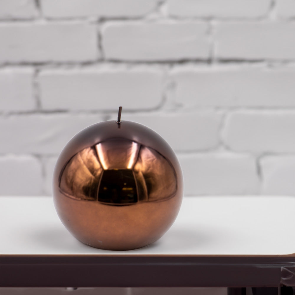 Vela Bola Firenze 150mm Castanho Metálico 50h
