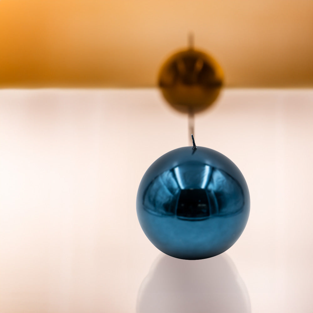 Vela Bola Firenze 150mm Azul Orion Metálico 50h
