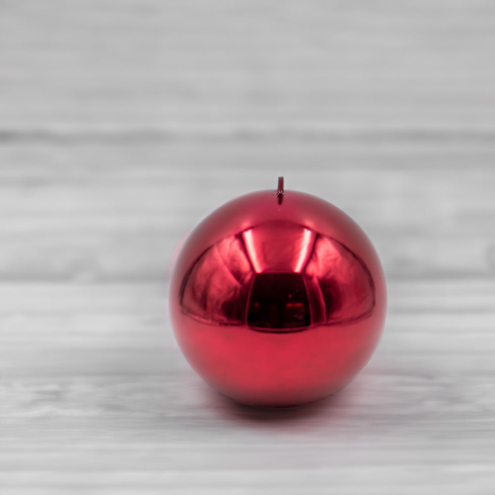 Vela Bola Firenze 150mm Cereja Esc. Metálico 50h