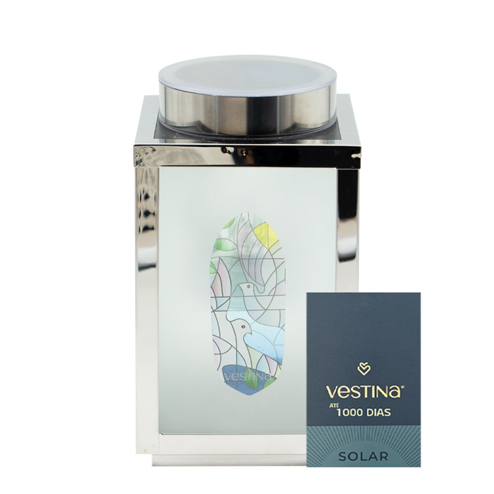 Vela Candeeiro Solar Pomba Branca