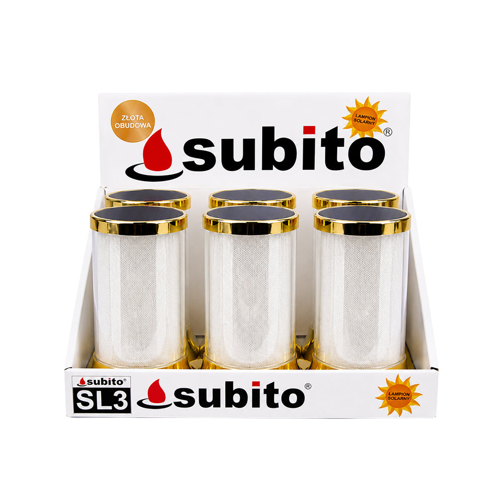 Vela Candeeiro Solar Glitter Dourado 1043