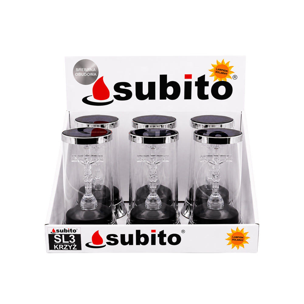 Vela Candeeiro Solar Cruz Prateado 1046