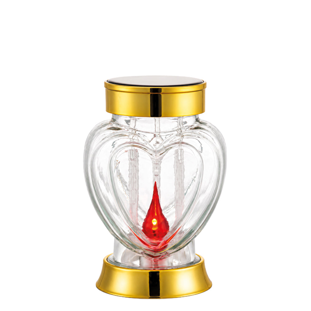 Vela Candeeiro Solar Coração Dourado 1057
