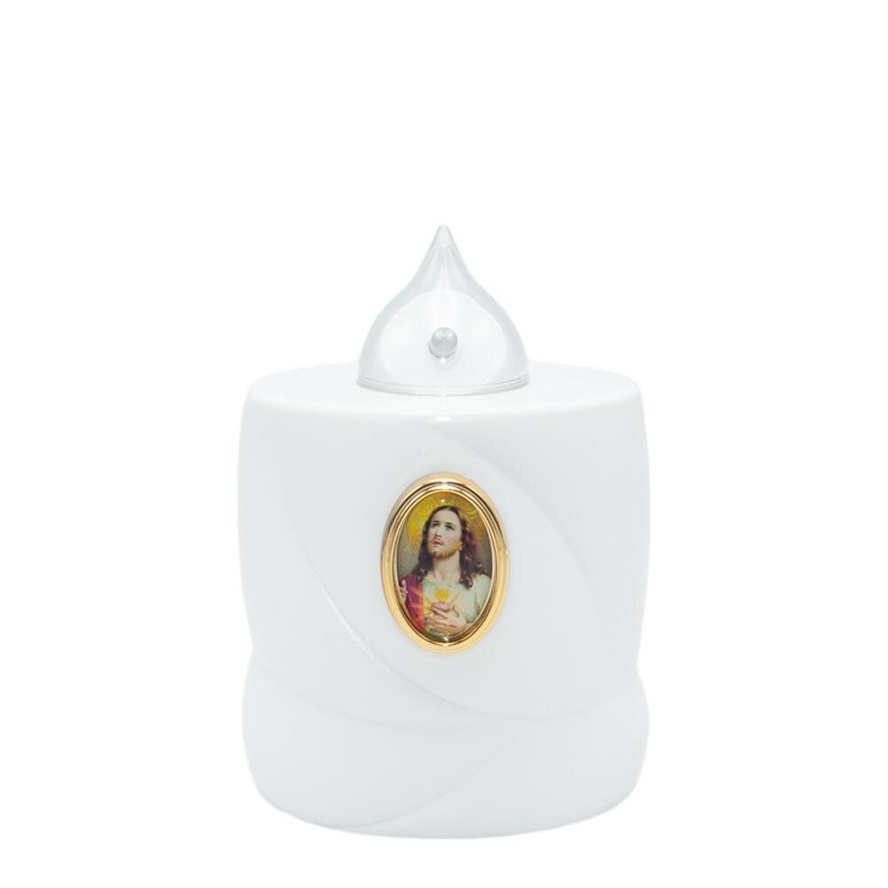 Vela Cirio LED D500 Coração Jesus Branco