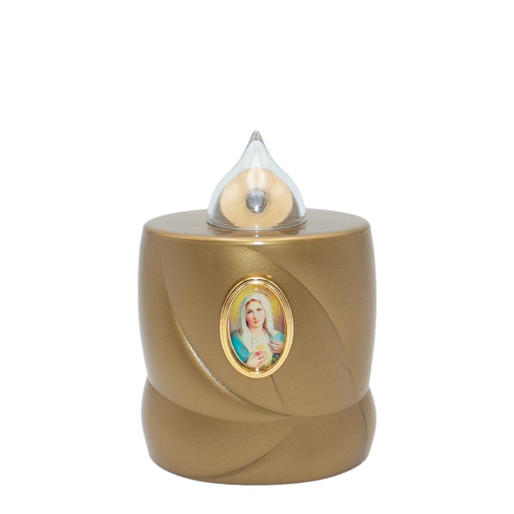 Vela Cirio Elétrico D500 Coração Maria Dourado