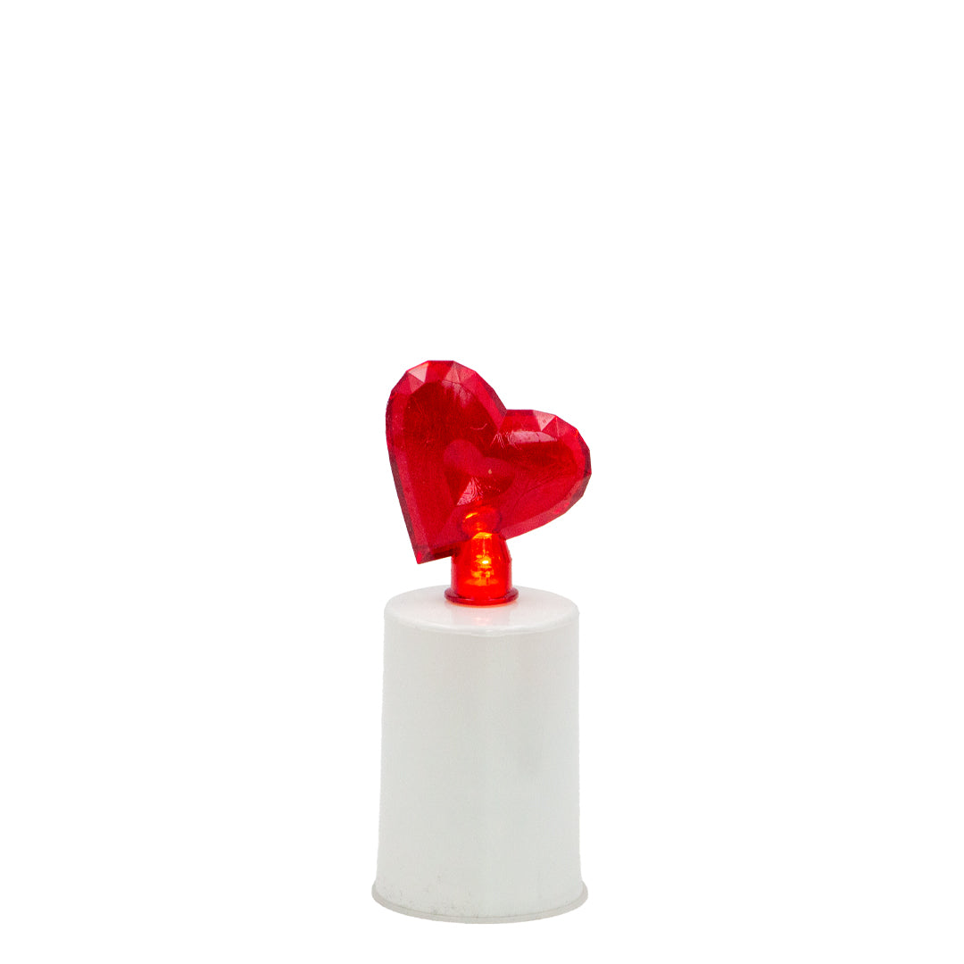 Vela Círio LED E850 Coração Vermelho