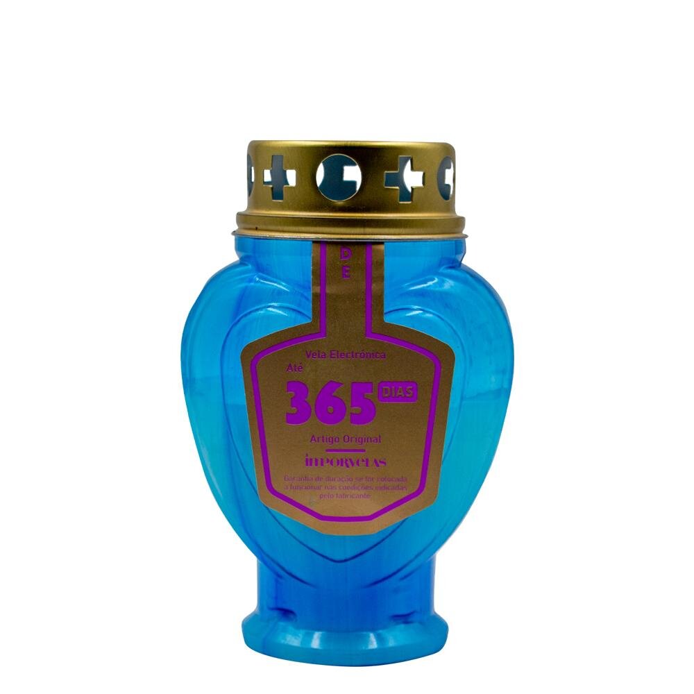 Vela Elétrica Coração Azul 365 Dias