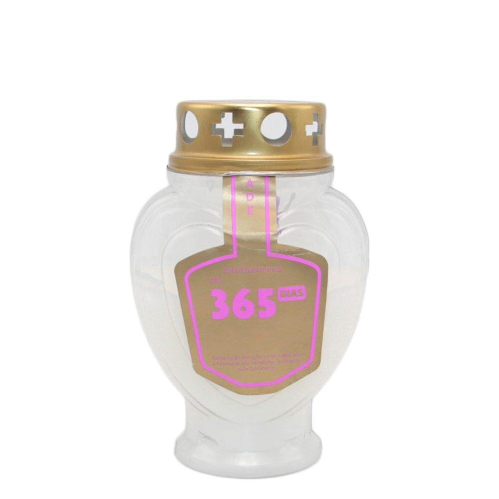 Vela Cirio LED Coração Branco 365 Dias