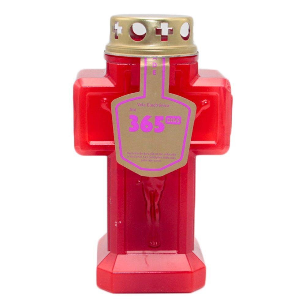 Vela Cirio Elétrico Cruz Vermelho 365 Dias