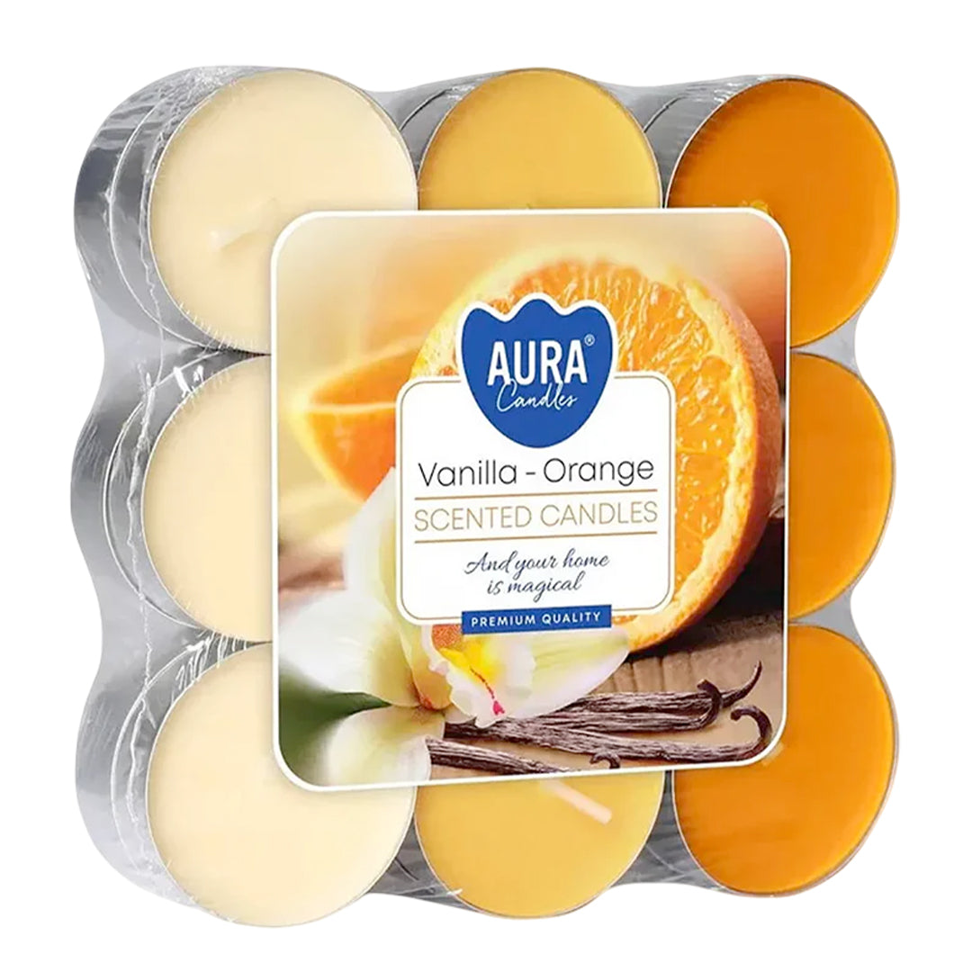 Vela Tealight Aromática Pack.18 Baunilha & Laranja 4h