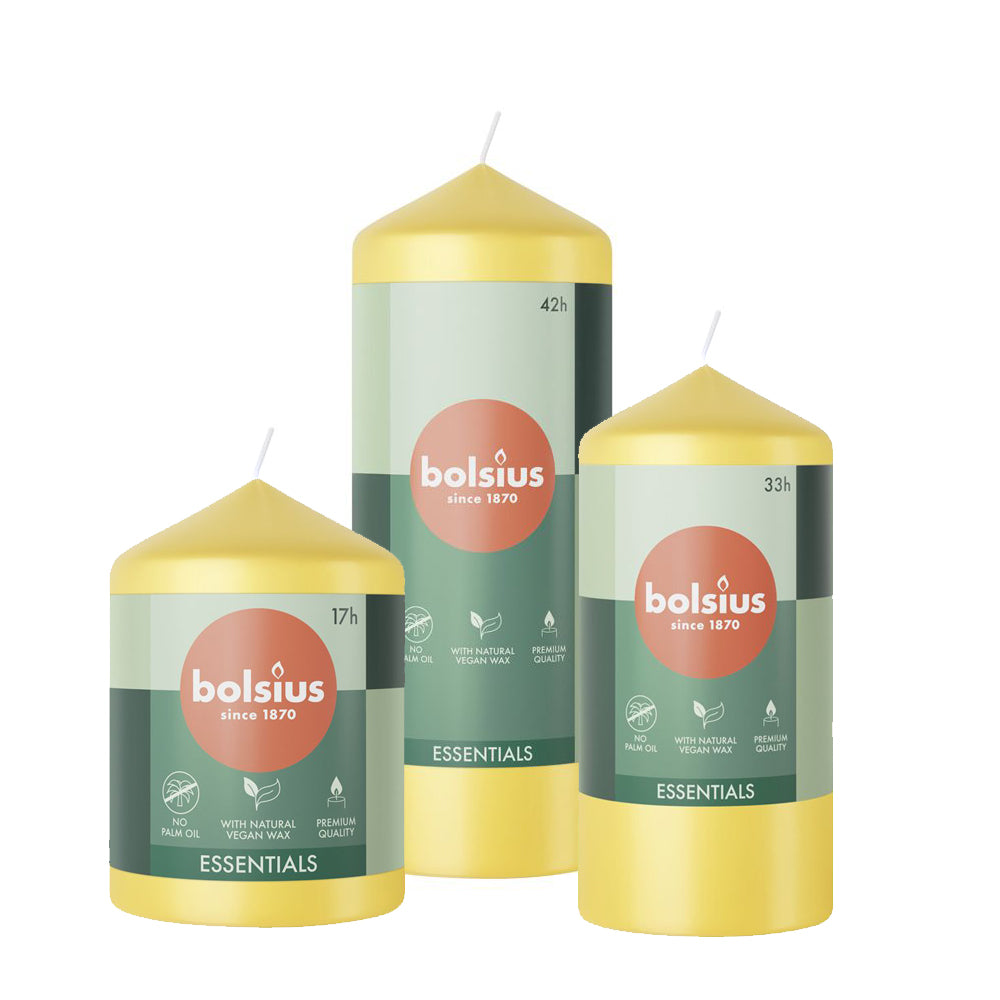 Pack Vela Pilar Essentials Amarelo Sol