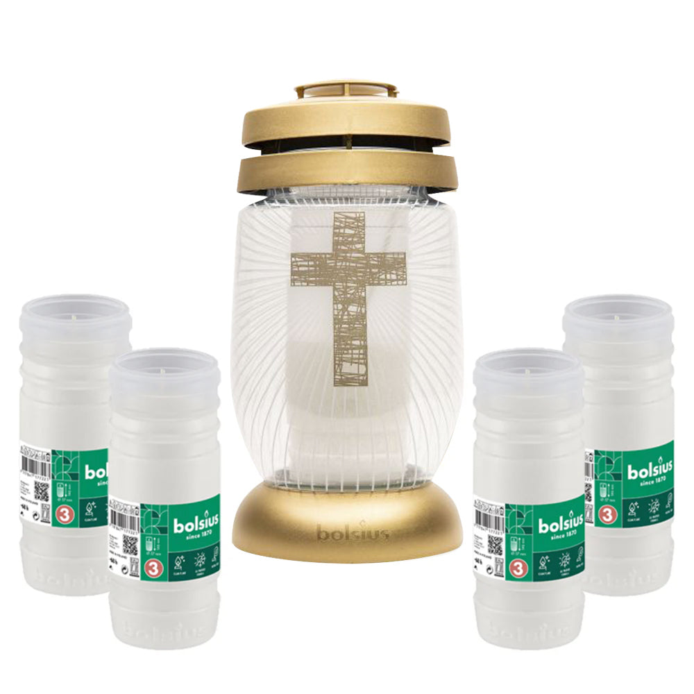 Pack 1 Candeeiro de Cruz Dourado + 4 Recargas RP3