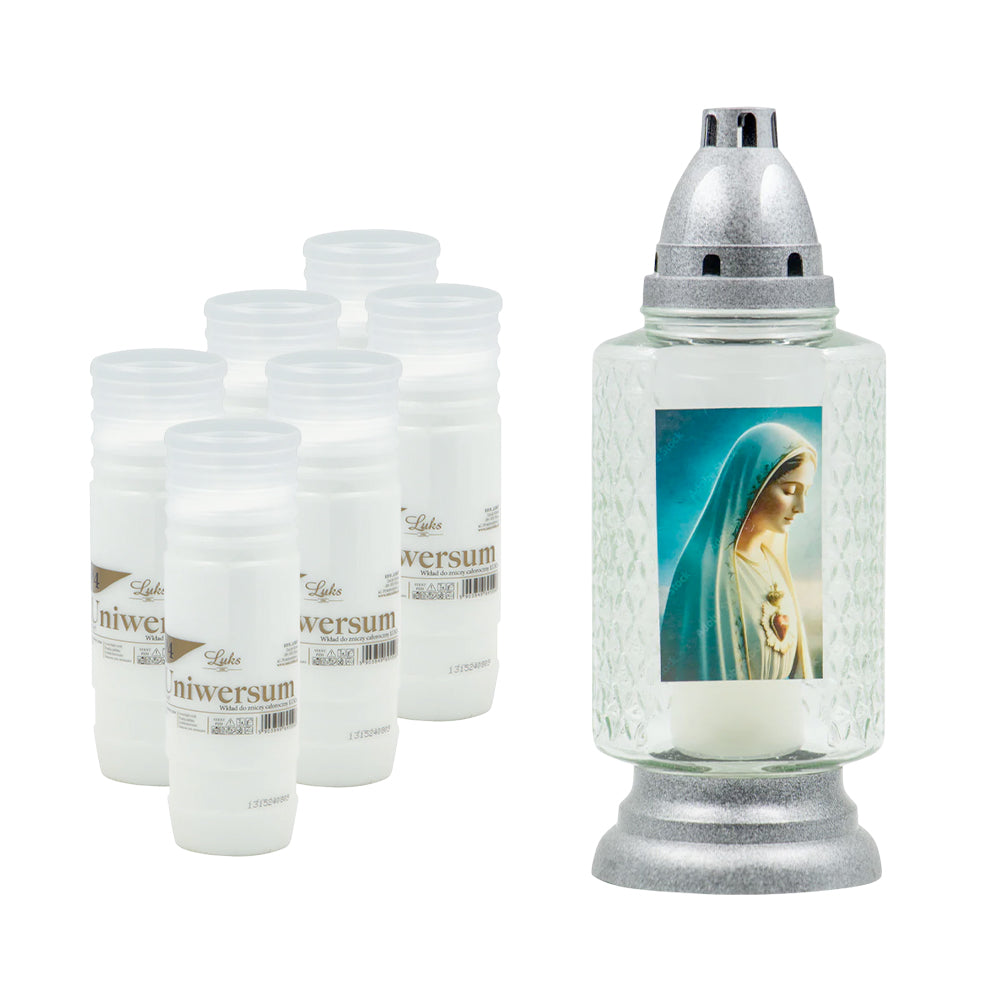 Pack 1 Candeeiro Vidro VS808CM Coração Maria + 6 Recargas LP4