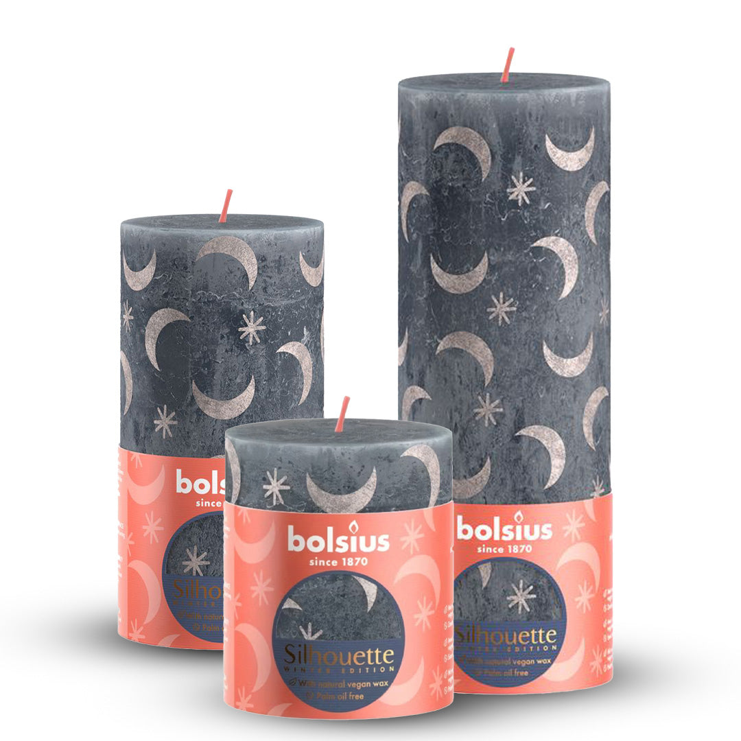 Pack Vela Pilar Rústica Natal Azul Ardósia