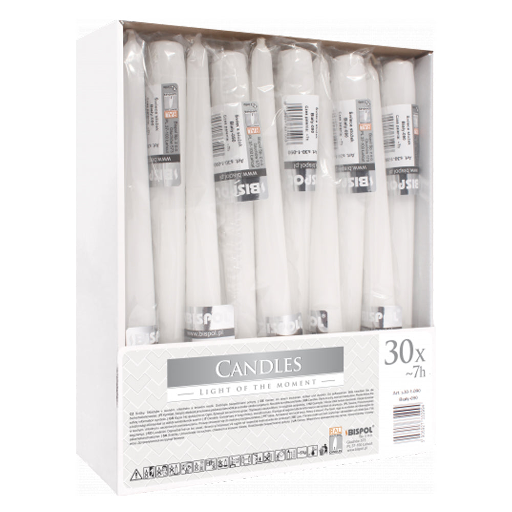 Vela Cónica S30 Branca Pack.30 7h
