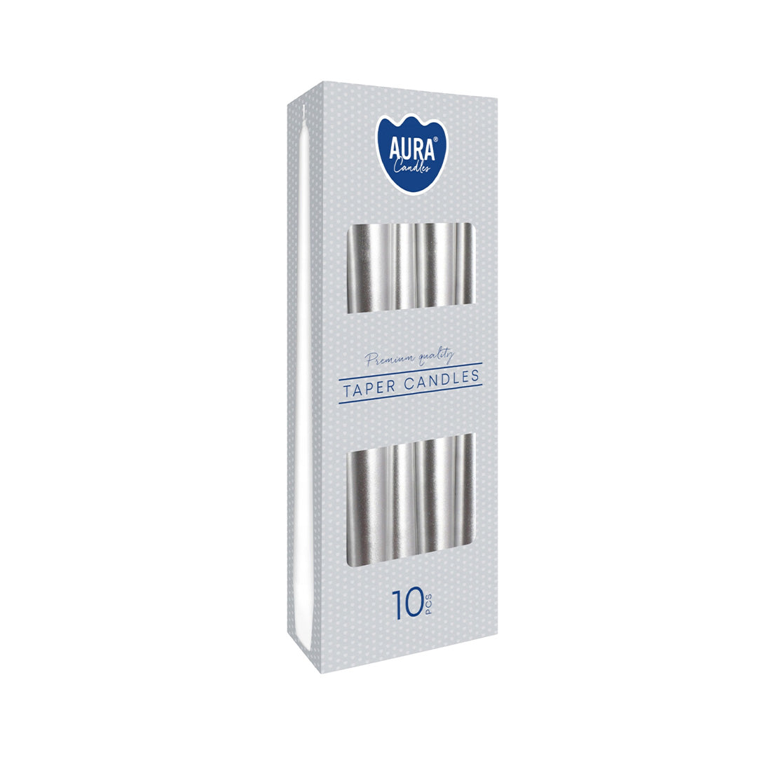 Vela Cónica 245x23mm Pack.10 Prata Metálico 7h