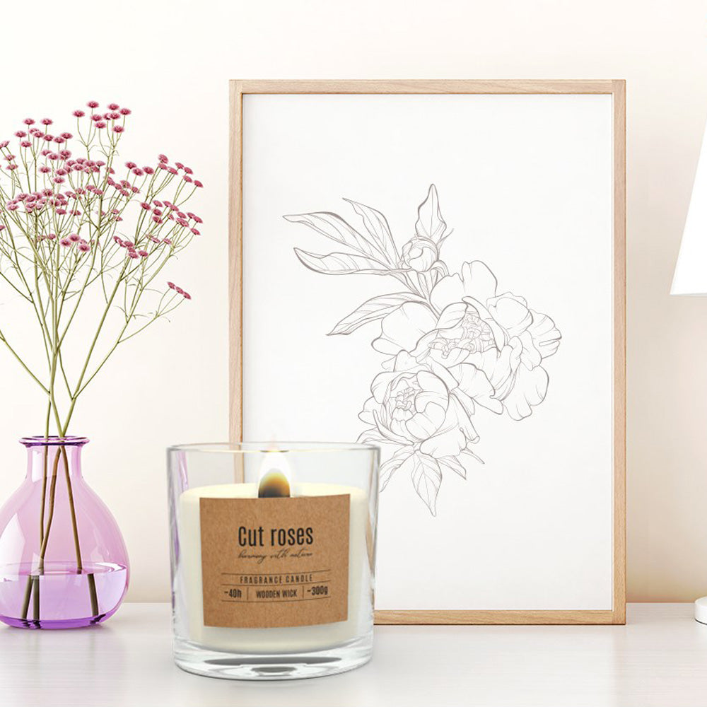Vela Copo Aromático Rosas de Corte 40h