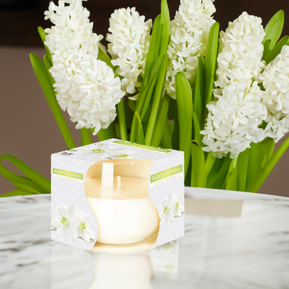 Vela Copo Aromático Flores Brancas 24h