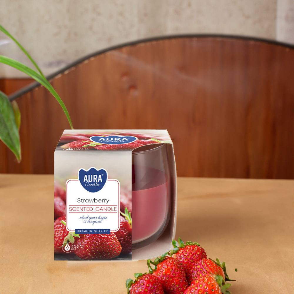 Vela Copo Aromático Morango 24h