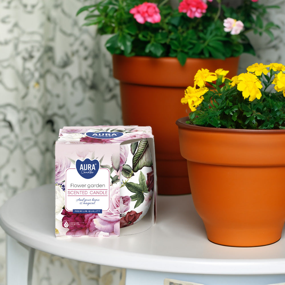 Vela Copo Aromático Jardim Flores 20h