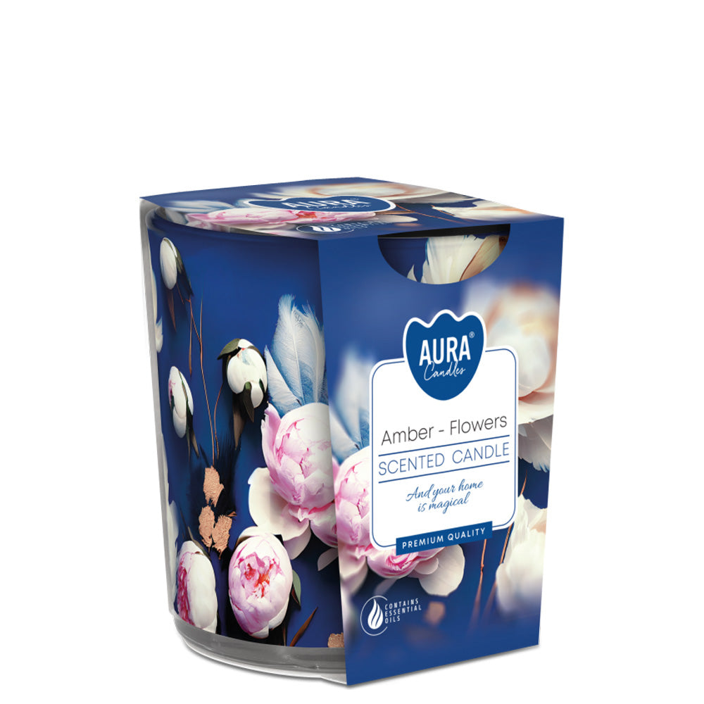 Vela Copo Aromático SN72S Âmbar/Flores 22h