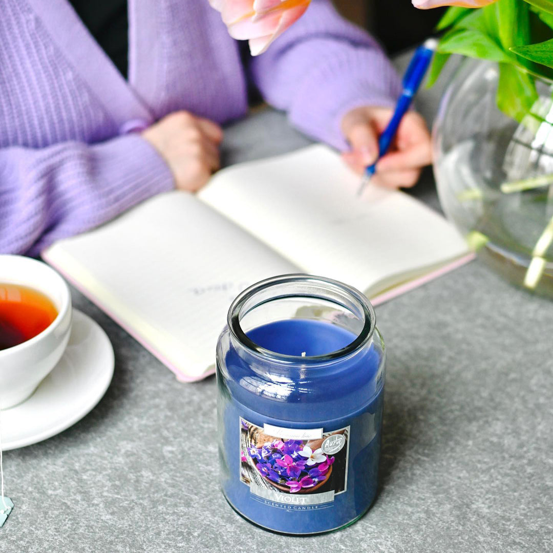 Vela Frasco Aromático Violeta 100h