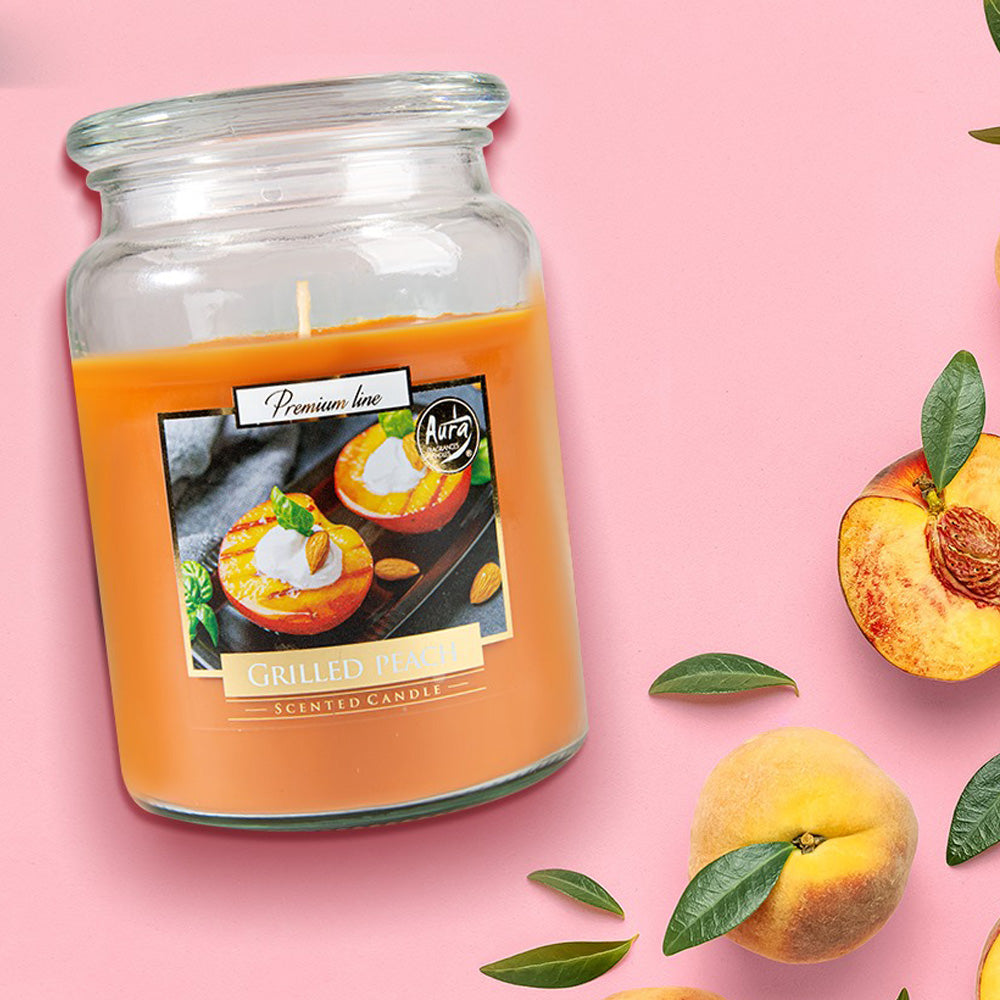 Vela Frasco Aromático Pessêgo Grelhado 100h