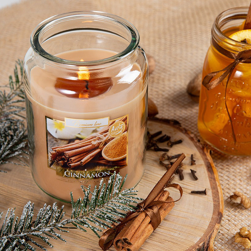 Vela Frasco Aromático Canela 100h