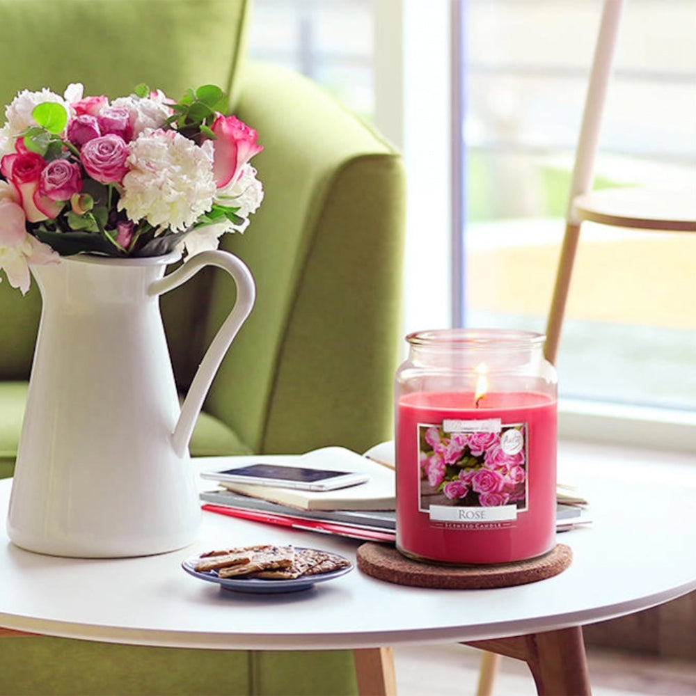 Vela Frasco Aromático Rosa 100h