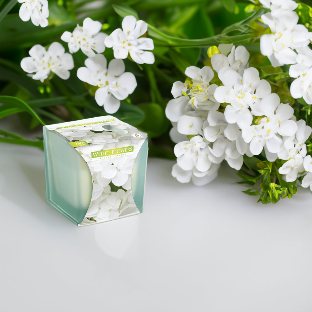 Vela Copo Aromático Flores Brancas 26h