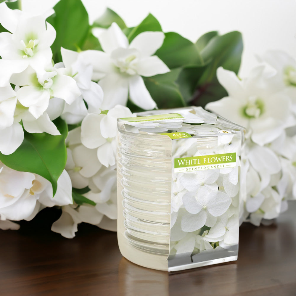 Vela Copo Aromático Flores Brancas 28h