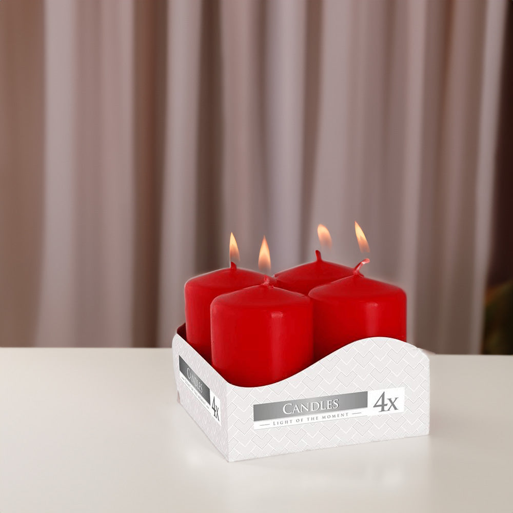 Vela Pilar Votiva 40/60 Pack.4 Vermelha 7h