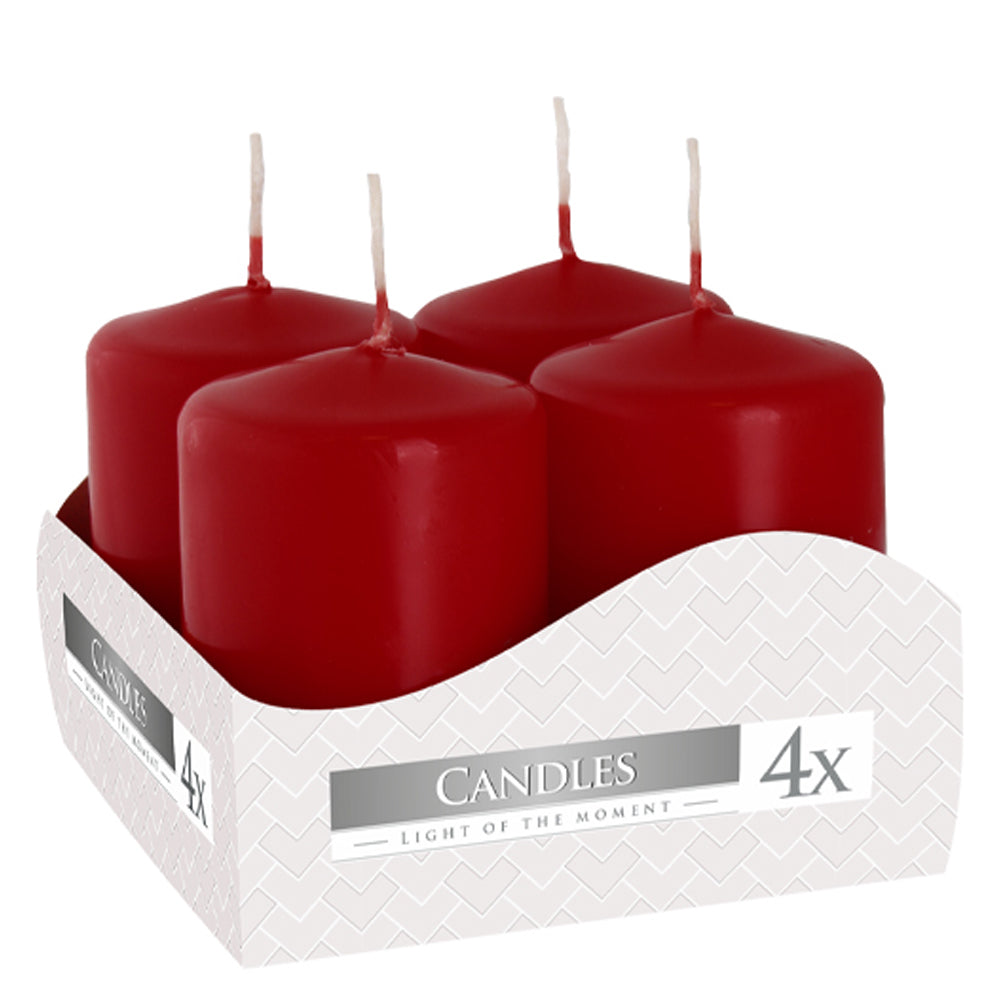 Vela Pilar Votiva 40/60 Pack.4 Bordeaux 7h
