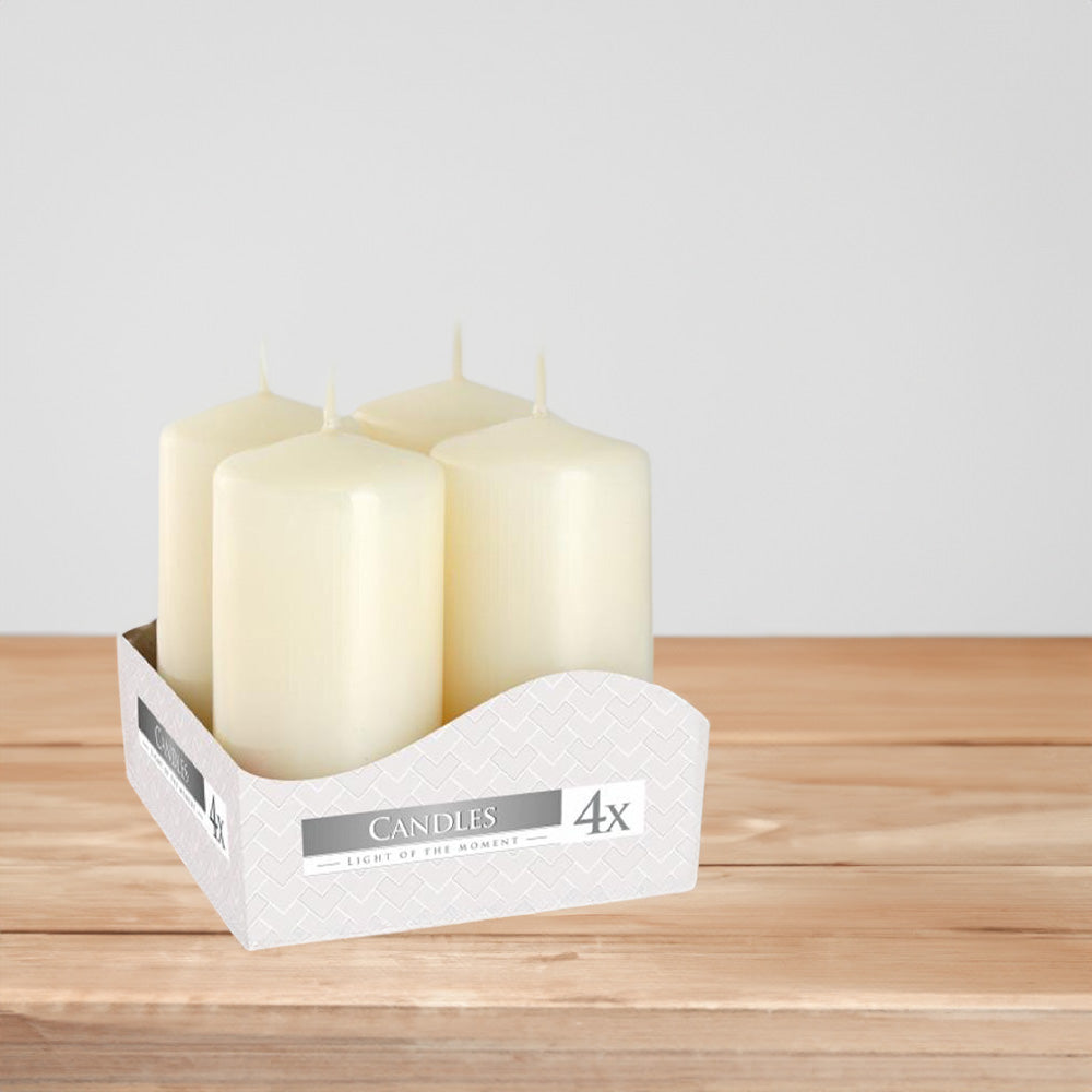 Vela Pilar Votiva 40/80 Pack.4 Pérola 9h