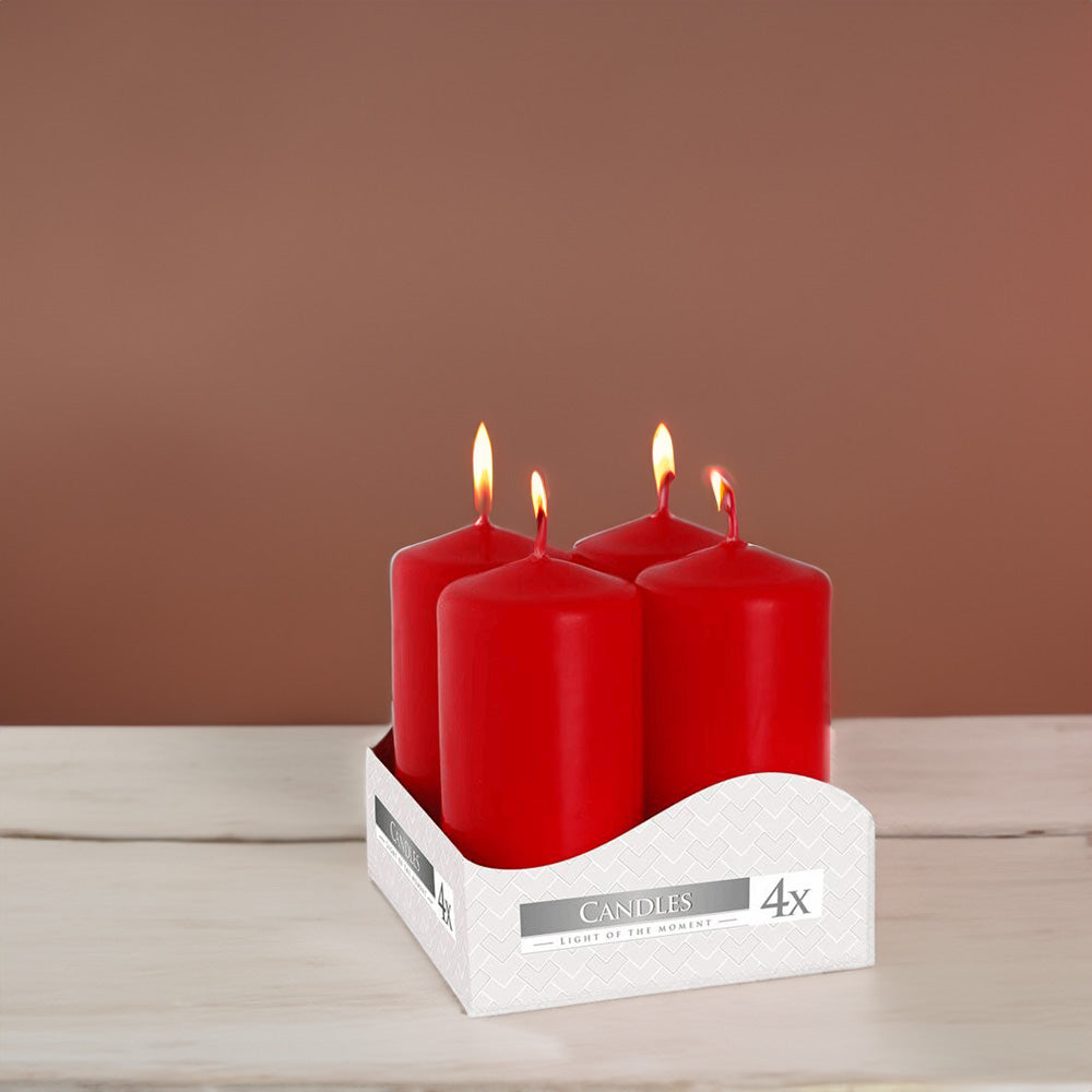 Vela Pilar Votiva 40/80 Pack.4 Vermelha 9h