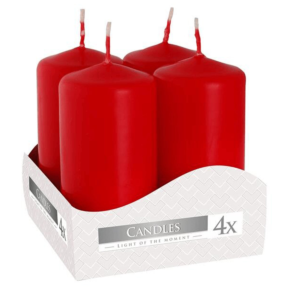 Vela Pilar Votiva 40/80 Pack.4 Vermelha 9h
