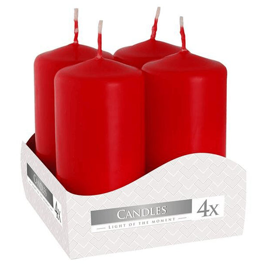 Vela Pilar Votiva 40/80 Pack.4 Vermelha 9h