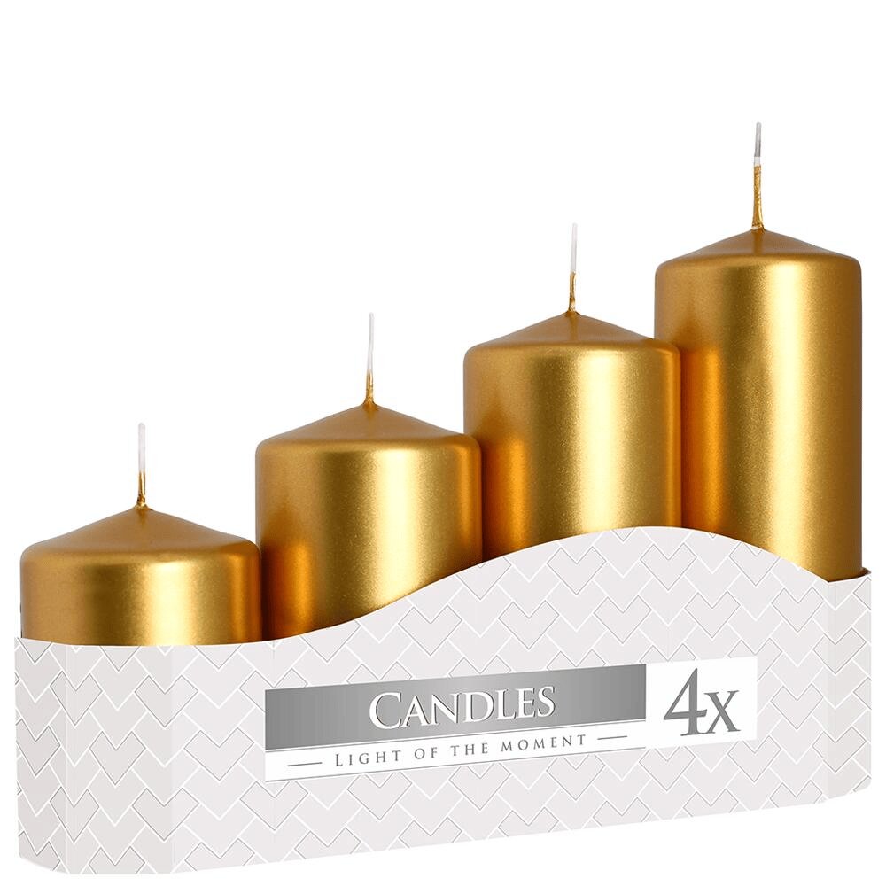 Vela Pilar SW50 Ouro Metálico 4un.