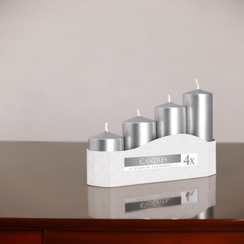 Vela Pilar SW50 Pack.4 Prata Metálico 33h